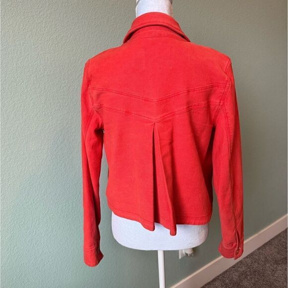 Anthropology Red Western-style Cropped Jersey Jacket Size Small - Picture 2 of 9